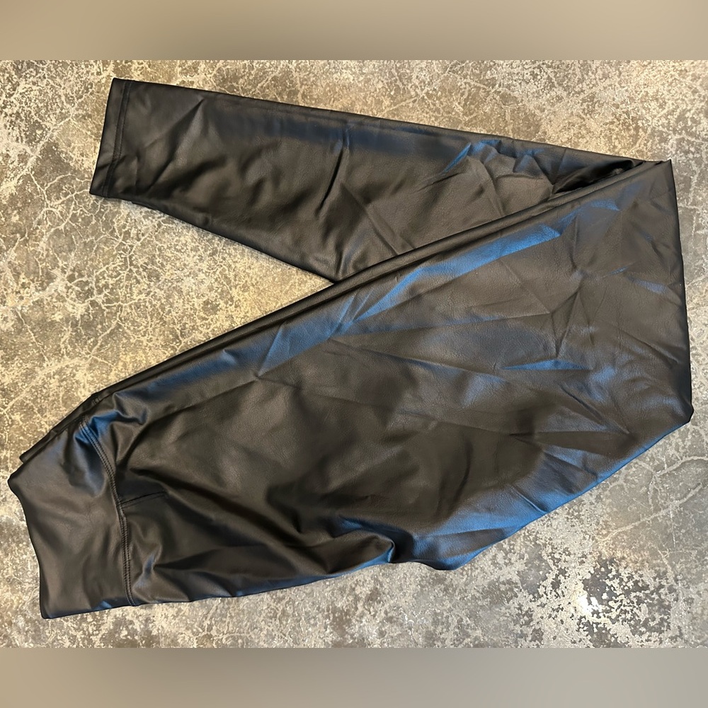 Women’s  Black Vegan Leather leggings